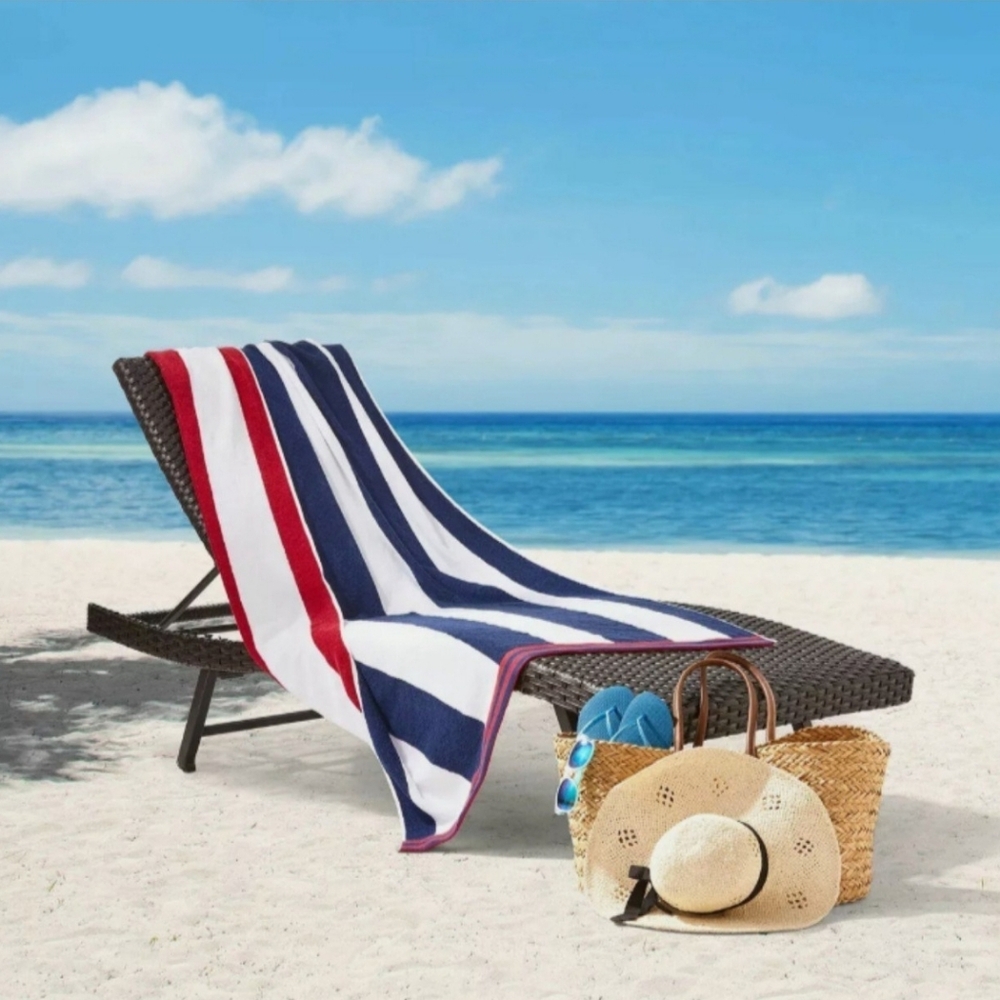 (Ew)Cabana Oversized  Reversible Beach towel 40 X 72